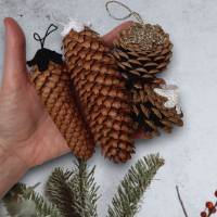 Natürliche Weihnachtsdeko - Zapfen als Weihnachtsbaumschmuck - Winter Dekoration zum hängen Bild 3