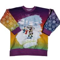 Oversize Sweatshirt gr. 116 Winterliebe Waschbär handmade Bild 1