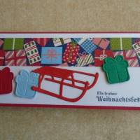 Gutschein Weihnachtsverpackung Schlitten Ticket Geldgeschenk  Weihnachten Konzertkarte  Verpackung Geschenke Bild 1