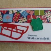 Gutschein Weihnachtsverpackung Schlitten Ticket Geldgeschenk  Weihnachten Konzertkarte  Verpackung Geschenke Bild 3