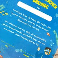 Kreative Urkunden Kindergeburtstag mit Meerestieren | Personalisierte Meeresforscher Urkunde für Kindergeburtstag | Bild 6