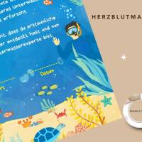 Kreative Urkunden Kindergeburtstag mit Meerestieren | Personalisierte Meeresforscher Urkunde für Kindergeburtstag | Bild 7