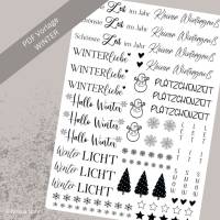 Winter Kerzentattoo | PDF Vorlage | Kerzenfolie für Kerzen | Kerzensticker | Weihnachtsgeschenk | Tannenbaum | Nikolaus Bild 1