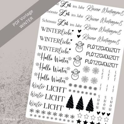 Winter Kerzentattoo | PDF Vorlage | Kerzenfolie für Kerzen | Kerzensticker | Weihnachtsgeschenk | Tannenbaum | Nikolaus