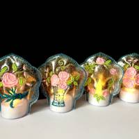 8 tlg. ITH LED Teelichtcover Teelicht Cover Rosen Blumen Blüten Sommer Rahmen 10x10 + 13x18 Bild 2