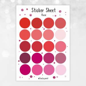Rose – Sticker | Kreise | Dots | Punkte | Green | Grün | Bulletjournal | Journal Sticker Bild 2