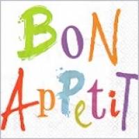 20 Lunchservietten Bon Appetit, mit farbigen Buchstaben, von Artebene Bild 1