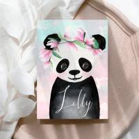 Panda Mädchen Glückwunschkarte Geburtstagskarte mit Namen personalisiert, Geschenkidee Kindergeburtstag Bild 1