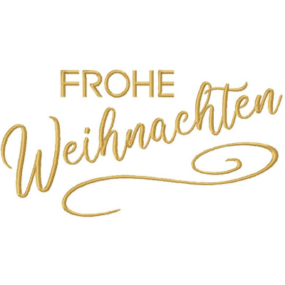 Frohe Weihnachten in 2 Größen Stickdateien für die Stickmaschine
