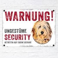 Hundeschild UNGESTÜME SECURITY (Doodle), wetterbeständiges Warnschild Bild 2