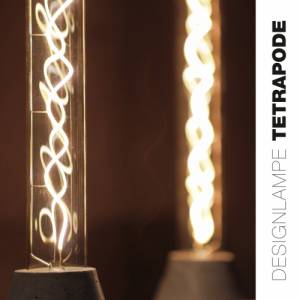 Handgefertigte Lampe aus Beton im Tetrapod Style inklusive Edison LED Röhre Bild 4