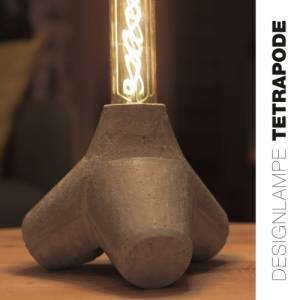 Handgefertigte Lampe aus Beton im Tetrapod Style inklusive Edison LED Röhre Bild 5