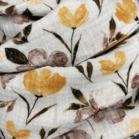 Musselin Wickelschal * Weiß mit Blumen-Muster Bild 5