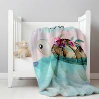 Fleecedecke für Kinder mit Namen personalisiert, Decke Schildkröte Mädchen Bild 2