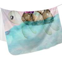 Fleecedecke für Kinder mit Namen personalisiert, Decke Schildkröte Mädchen Bild 4
