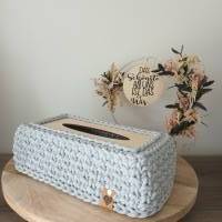 Taschentuchbox gehäkelt aus recycleter Baumwollkordel Bild 2