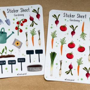 Sticker Garten | Gärtnern | Gardening | Aufkleber Bulletjournal | Journal Sticker | Vegetable | Watercolor Bild 1