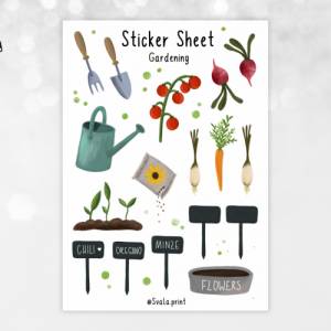 Sticker Garten | Gärtnern | Gardening | Aufkleber Bulletjournal | Journal Sticker | Vegetable | Watercolor Bild 2