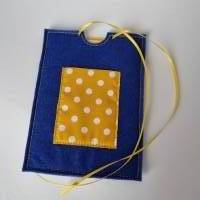 Gutscheinhülle und Blanco-Klappkarte - groß in blau "Dots" - mit Fach für Gutscheine in Scheckkartengröße Bild 4