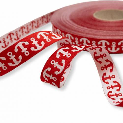 Webband Anker - 1 m - 1,80 Eur/m - rot - maritim