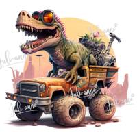 Bügelbild cooler Dino Monstertruck #sun Bild 1