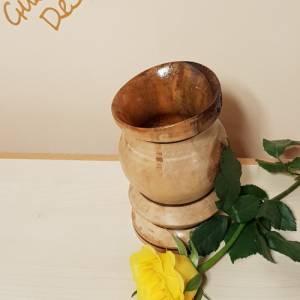 Blumenvase aus Holz - gedrechselt - Handmade - unbehandelt Bild 1