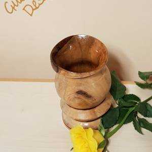 Blumenvase aus Holz - gedrechselt - Handmade - unbehandelt Bild 3