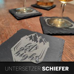 4er Set Untersetzer aus Schiefer mit Kletter- und Bergsteigermotiven Bild 3