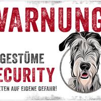 Hundeschild UNGESTÜME SECURITY (Irischer Wolfshund), wetterbeständiges Warnschild Bild 1