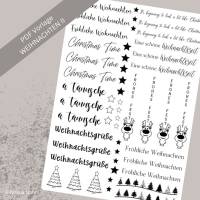 Weihnachten 2 Kerzentattoo | PDF Vorlage | Kerzenfolie für Kerzen | Kerzensticker | Weihnachtsgeschenk | Tannenbaum Bild 1