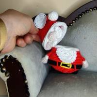 Kleiner Weihnachtswichtel ganz groß, befüllbare und bespielbare Figur aus mercerierte Baumwolle, Handmade Unikat Bild 3