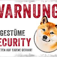 Hundeschild UNGESTÜME SECURITY (Shiba Inu), wetterbeständiges Warnschild Bild 1