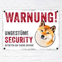 Hundeschild UNGESTÜME SECURITY (Shiba Inu), wetterbeständiges Warnschild Bild 2