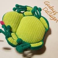 Kleiner Frosch ganz groß, bespielbare Figur aus mercerierte Baumwolle mit Sicherheitsaugen, Handmade Unikat Bild 3