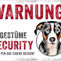 Hundeschild UNGESTÜME SECURITY (Appenzeller Sennenhund), wetterbeständiges Warnschild Bild 1