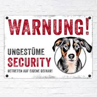 Hundeschild UNGESTÜME SECURITY (Appenzeller Sennenhund), wetterbeständiges Warnschild Bild 2