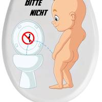 WC-Toiletten Aufkleber Baby Bitte Nicht-Tür-Bad-Toilette-Cartoon Aufkleber-Wunschtext-Personalisierbar Bild 2