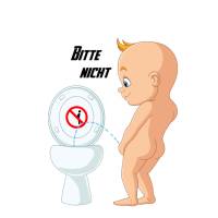 WC-Toiletten Aufkleber Baby Bitte Nicht-Tür-Bad-Toilette-Cartoon Aufkleber-Wunschtext-Personalisierbar Bild 3