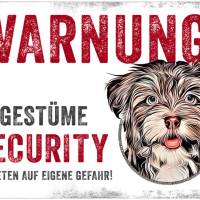 Hundeschild UNGESTÜME SECURITY (Havaneser), wetterbeständiges Warnschild Bild 1