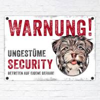 Hundeschild UNGESTÜME SECURITY (Havaneser), wetterbeständiges Warnschild Bild 2