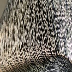 Kunstleder Stripes, schwarz-silber, metallisiert, Used-Look Bild 6