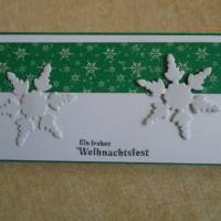 Gutschein Weihnachtsverpackung Geldgeschenk  Weihnachten Konzertkarte Grün  Verpackung Stern Schneeflocke Bild 1
