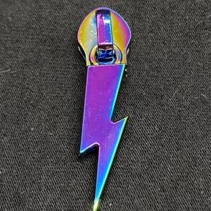 Zipper Blitz, breit, regenbogen, 1 Stück / Schieber für Reißverschlüsse mit Spiralraupe Bild 2