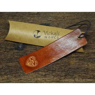 Leder Lesezeichen aus Rindleder - OX Lion Celtic Heart by Vickys World