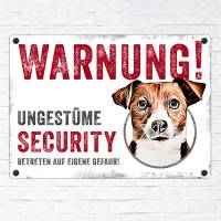 Hundeschild UNGESTÜME SECURITY (Jack Russell Terrier), wetterbeständiges Warnschild Bild 2