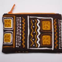 Schlüsseltäschchen Afrika, wax print, braun-orange-weiß, Baumwolle Bild 1