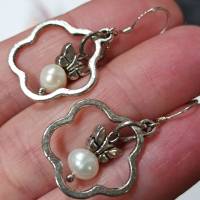 Set Kette Rosenquarz und Ohrringe Perlen weiß in Geschenkverpackung Geschenk Bild 4