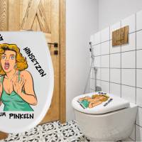 WC-Toiletten Aufkleber OMG-Tür-Bad-Toilette-Cartoon Aufkleber-Wunschtext-Personalisierbar Bild 1
