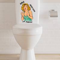 WC-Toiletten Aufkleber OMG-Tür-Bad-Toilette-Cartoon Aufkleber-Wunschtext-Personalisierbar Bild 2