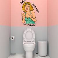 WC-Toiletten Aufkleber OMG-Tür-Bad-Toilette-Cartoon Aufkleber-Wunschtext-Personalisierbar Bild 5